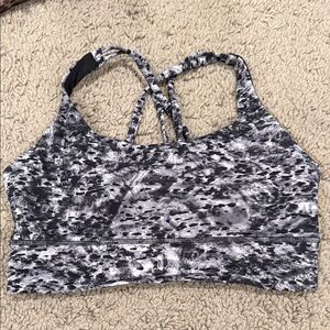 Lululemon Black and White Patterned Sports Bra